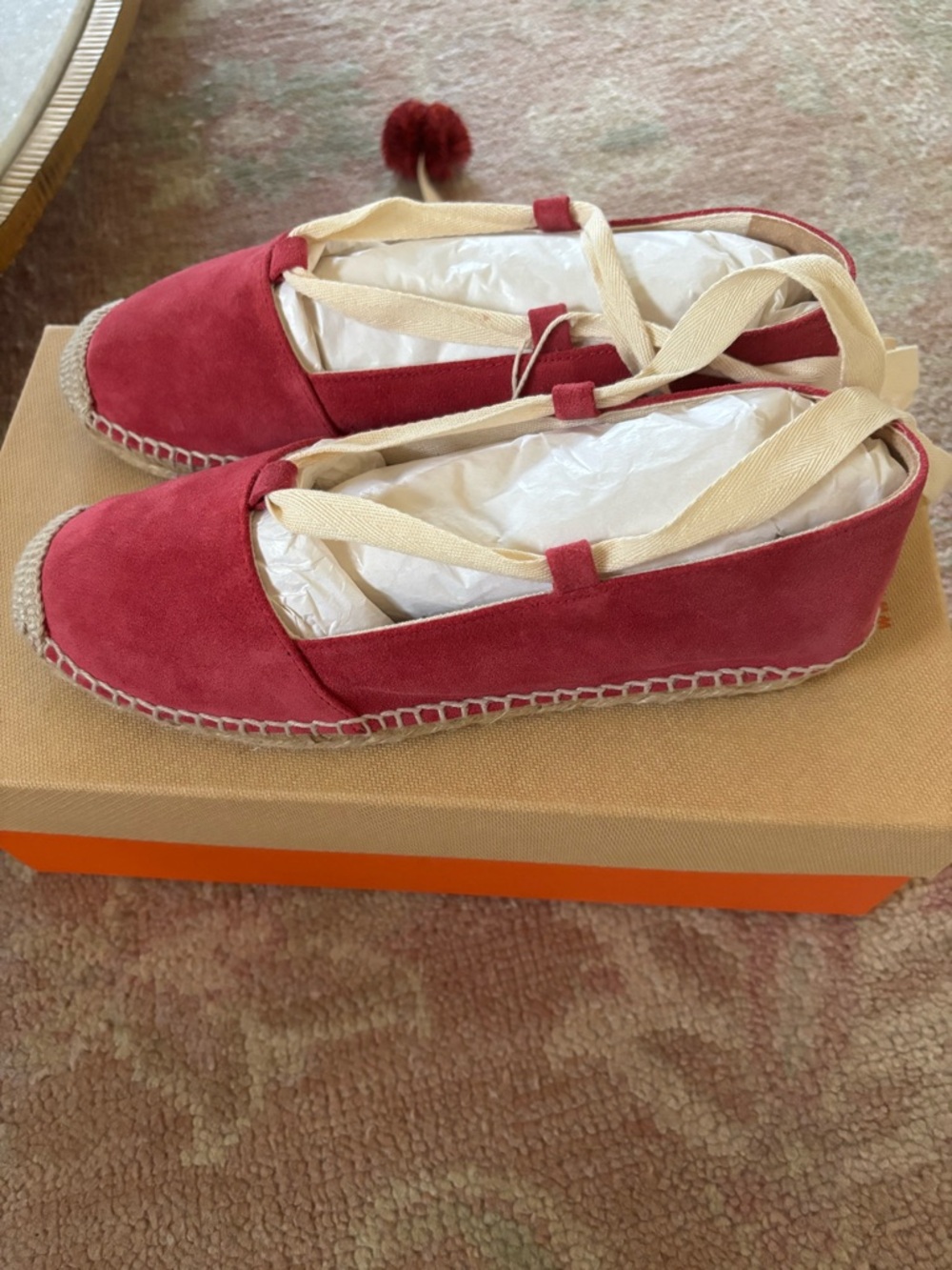 NEW Castaner Kuka Suede Espadrilles with Pom Poms